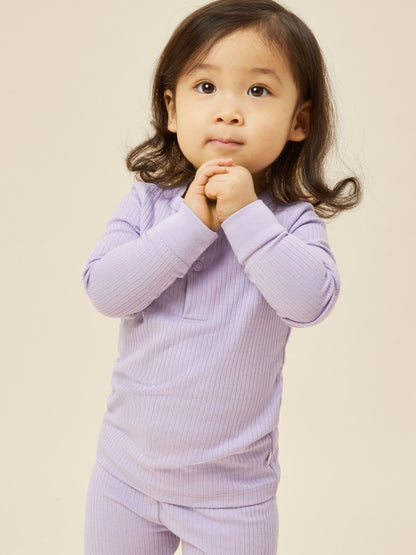 MORI Light Purple Ribbed Supersoft Pyjamas - image 2
