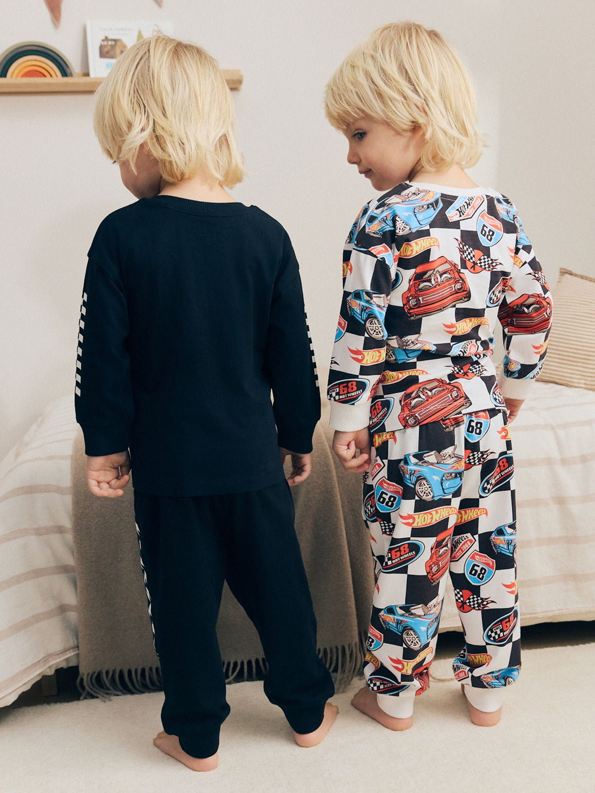 Black/White/Red Hot Wheels Long Sleeve Relaxed Fit Pyjamas 2 Pack (12mths-9yrs) - image 3