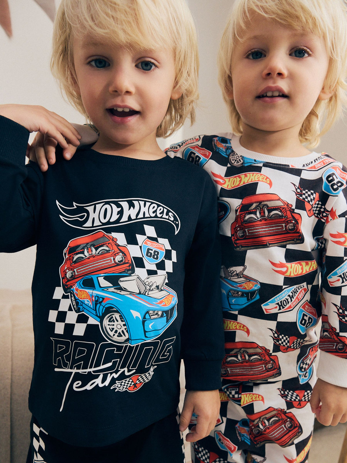 Black/White/Red Hot Wheels Long Sleeve Relaxed Fit Pyjamas 2 Pack (12mths-9yrs) - image 4
