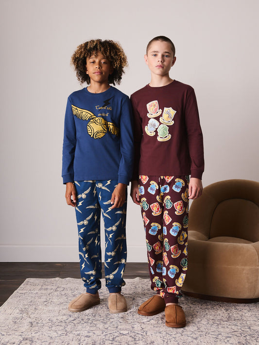 Blue/Maroon Harry Potter Jogger Pyjamas 2 Pack (4-16yrs) - image 1