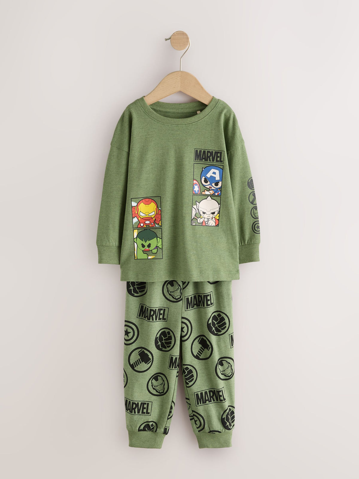 Green/Orange Marvel Long Sleeve Jogger Pyjamas 3 Pack (9mths-8yrs) - image 2