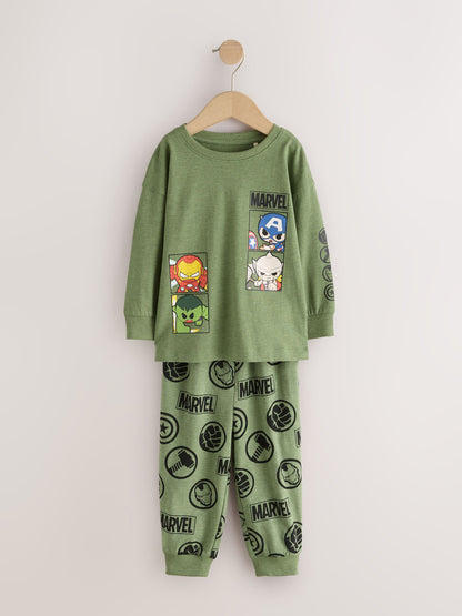 Green/Orange Marvel Long Sleeve Jogger Pyjamas 3 Pack (9mths-8yrs) - image 2