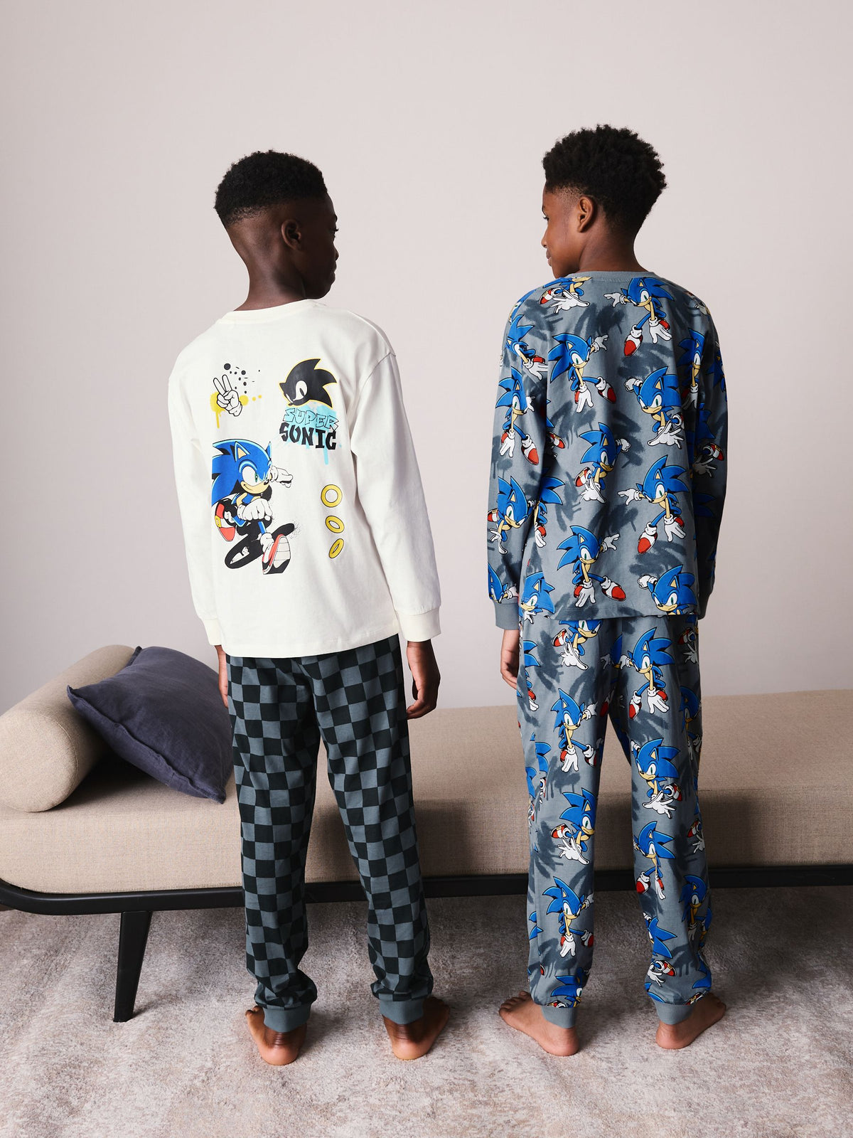 Ecru/Grey Sonic the Hedgehog Jogger Pyjamas 2 Pack (3-14yrs) - image 4