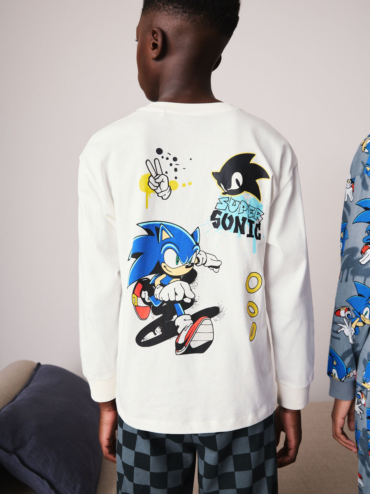 Ecru/Grey Sonic the Hedgehog Jogger Pyjamas 2 Pack (3-14yrs) - image 5