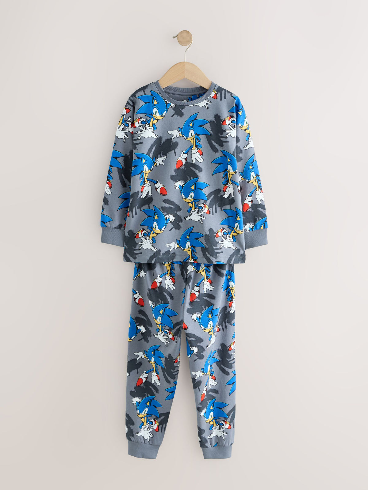 Ecru/Grey Sonic the Hedgehog Jogger Pyjamas 2 Pack (3-14yrs) - image 8