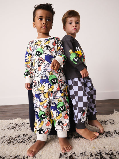 Charcoal/Neutral Looney Tunes Oversized Pyjamas 2 Pack (9mths-8yrs) - image 1