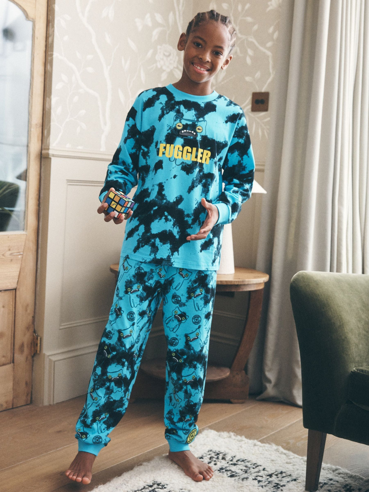 Blue Fuggler Long Sleeve Jogger Pyjamas (5-16yrs) - image 2