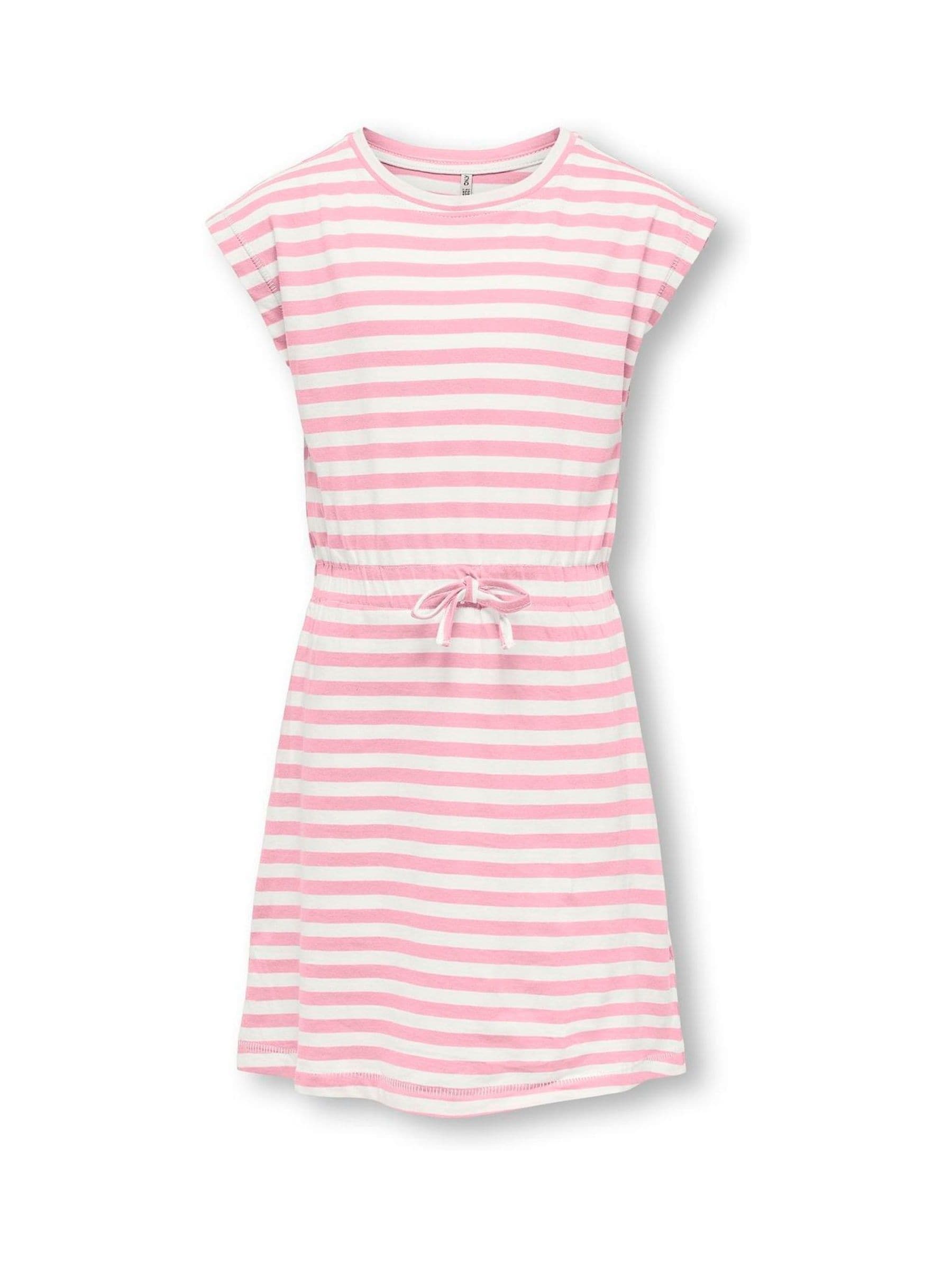 ONLY KIDS Pink Crochet Sleeveless Striped Dress image 1