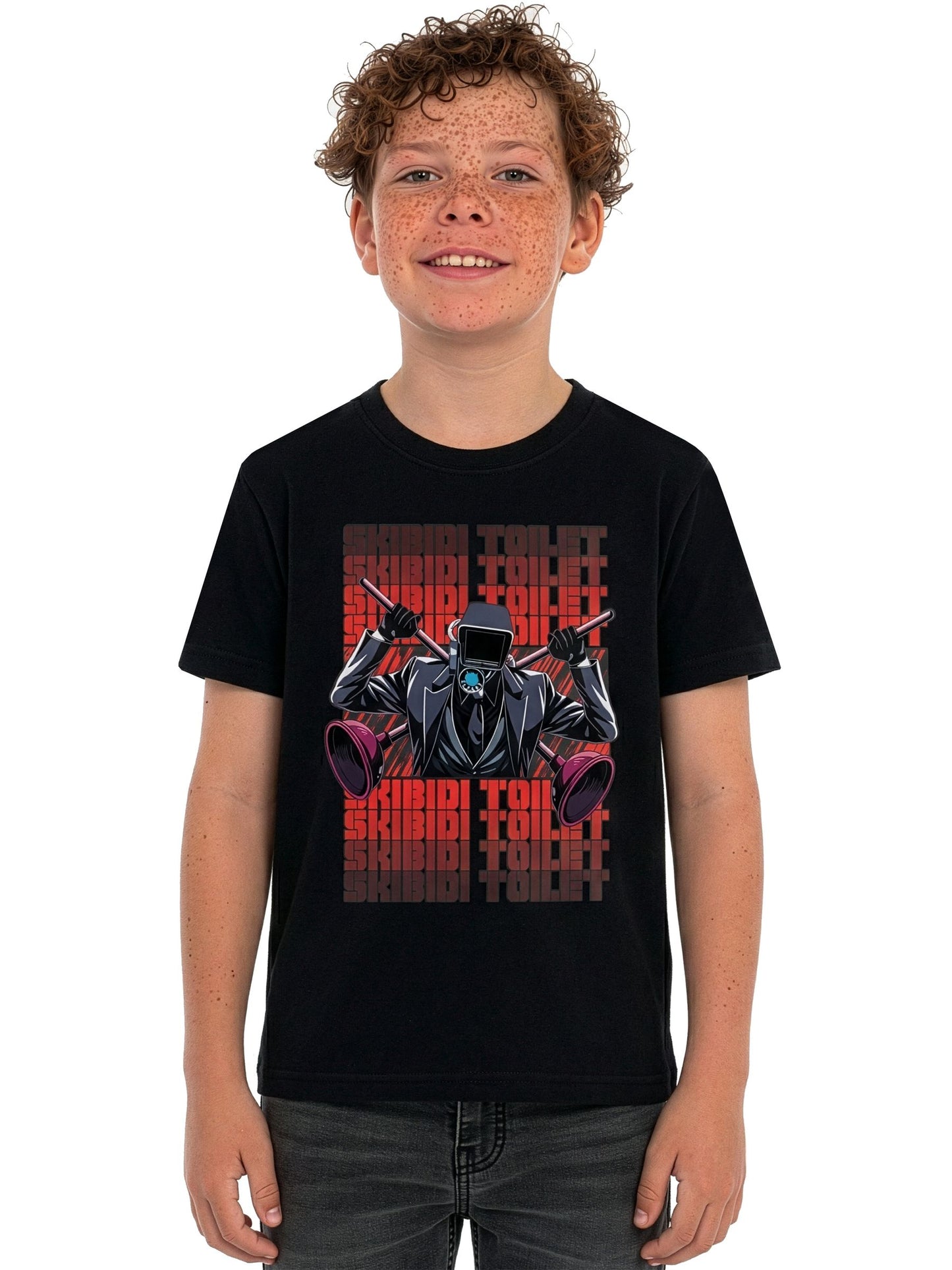 Dsiney Kidz - Character Black Skibidi Toilet Plunger T-Shirt image 2