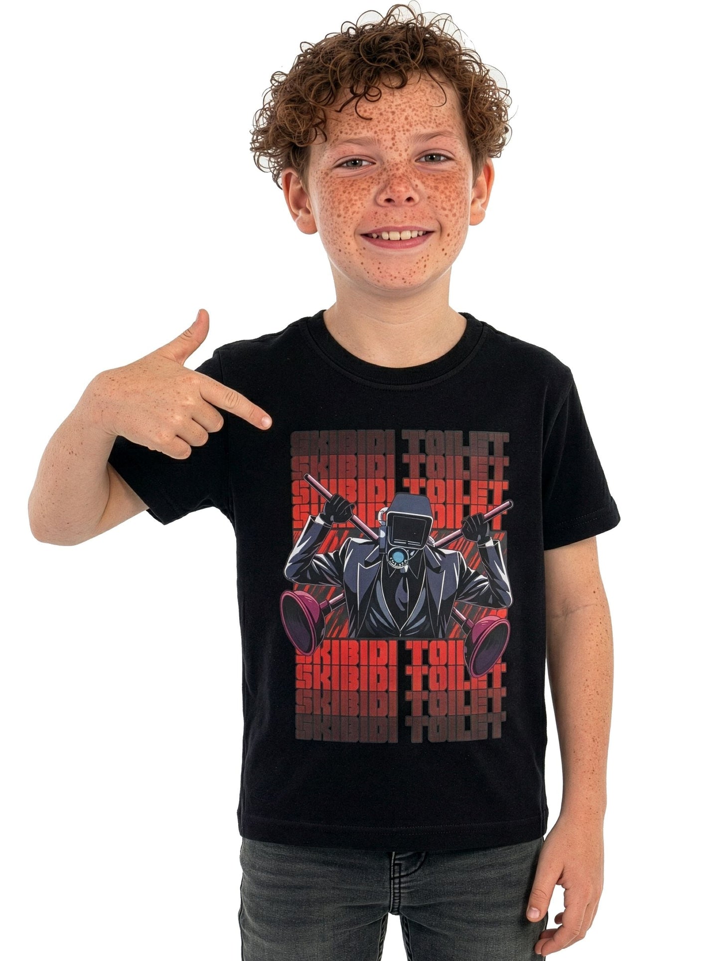 Dsiney Kidz - Character Black Skibidi Toilet Plunger T-Shirt image 3