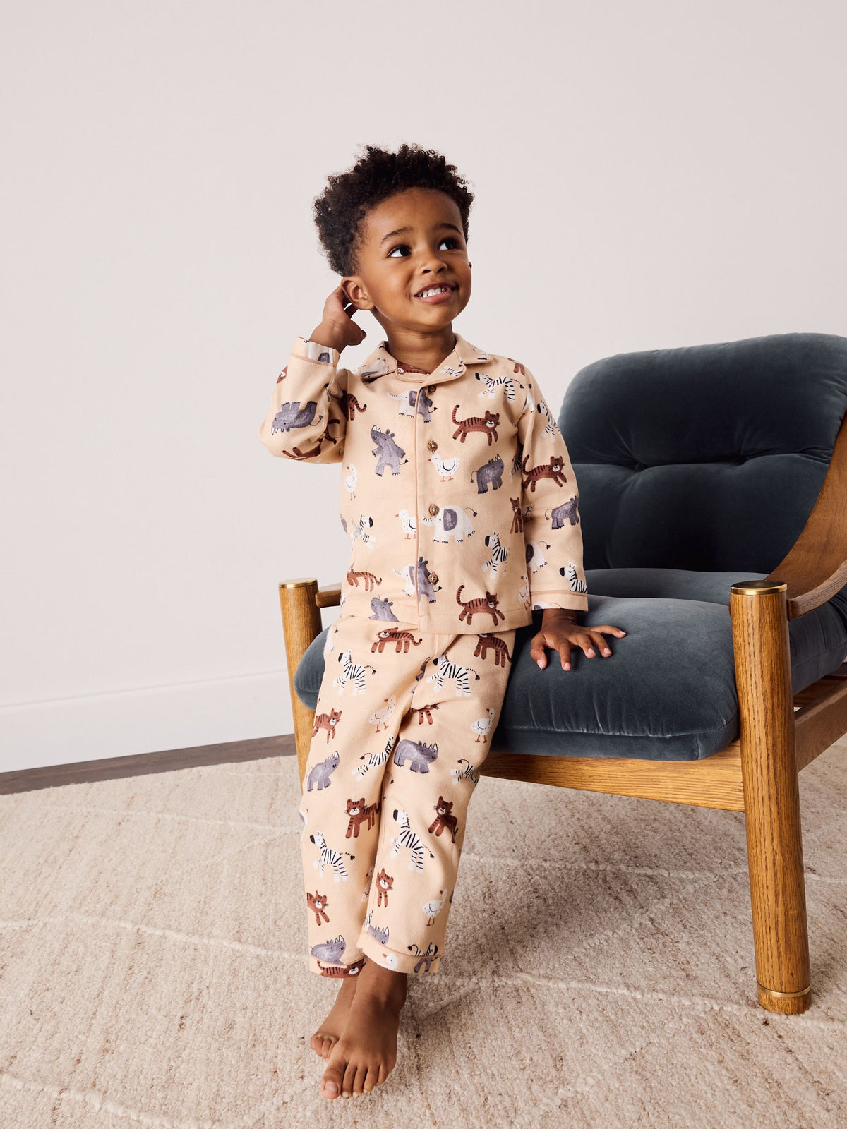 Beige Animal Button Down Pyjamas (9mths-10yrs) - image 1