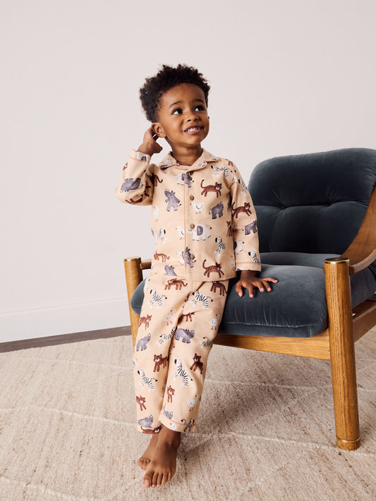 Beige Animal Button Down Pyjamas (9mths-10yrs) - image 1