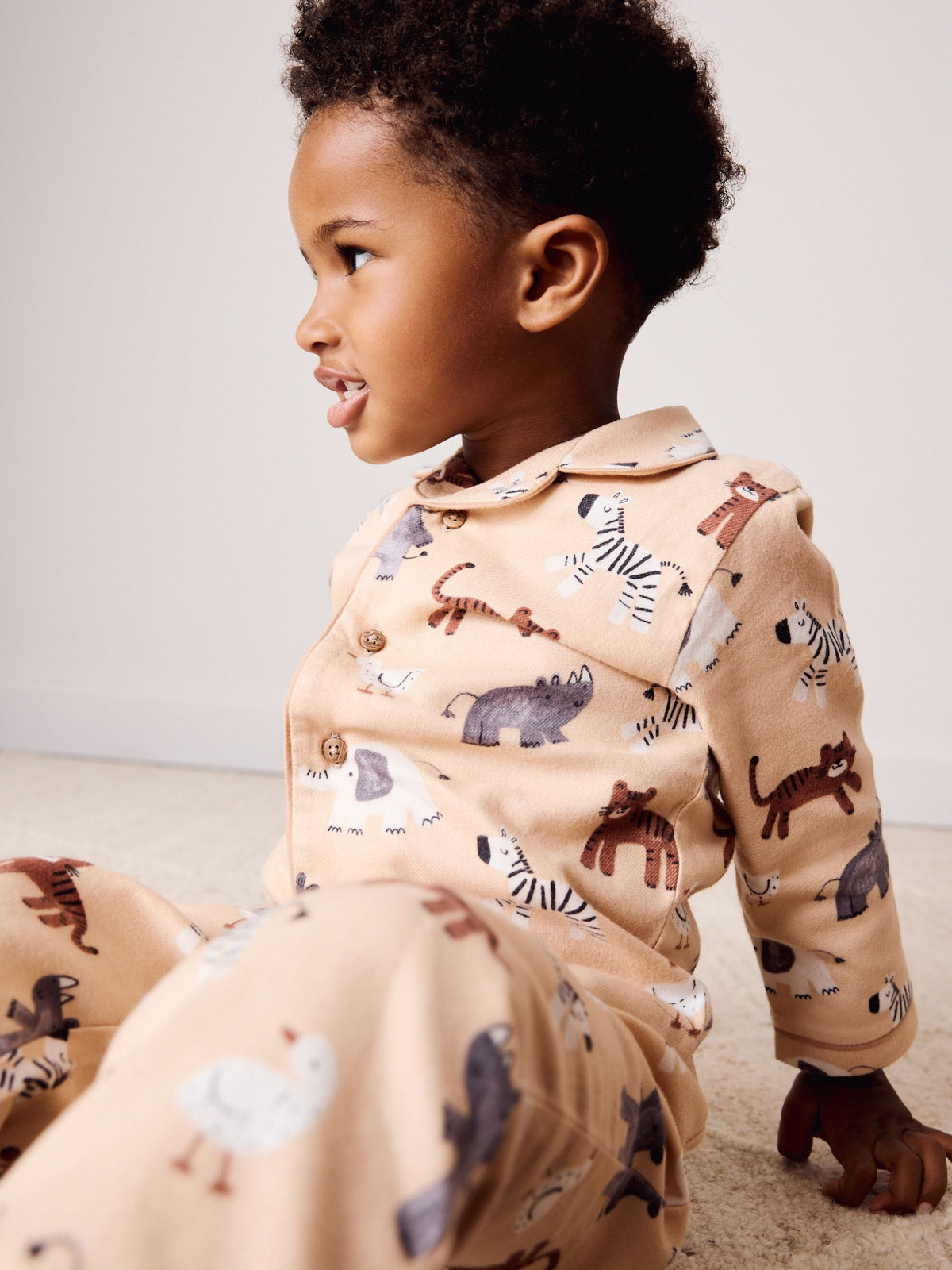 Beige Animal Button Down Pyjamas (9mths-10yrs) - image 2