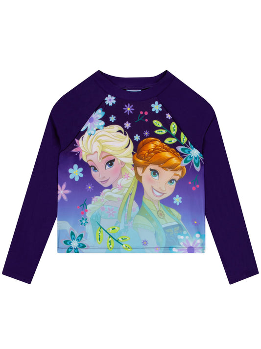 Character Blue Disney Frozen Elsa And Anna Long Sleeve Swimsuit image 2