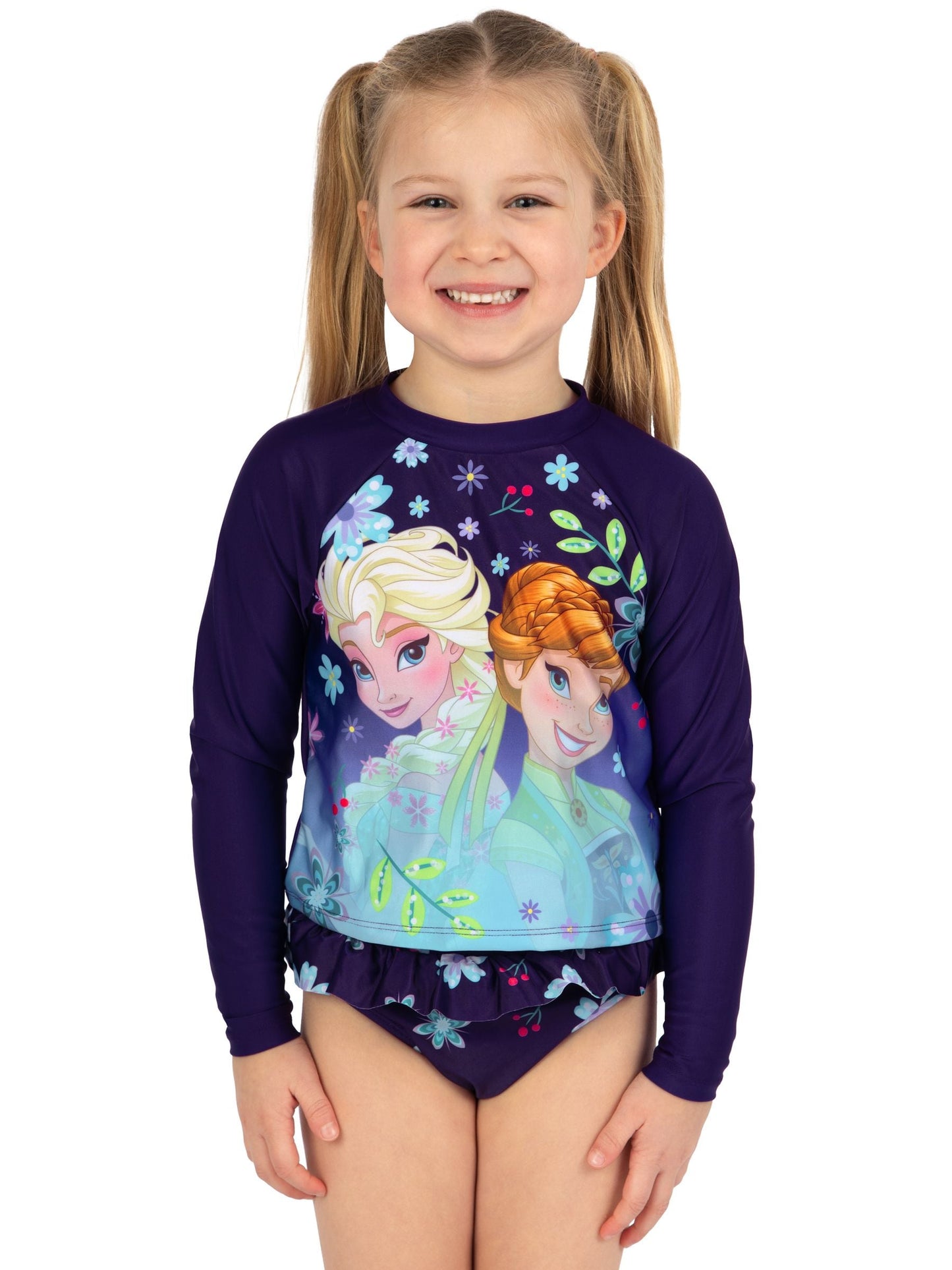 Character Blue Disney Frozen Elsa And Anna Long Sleeve Swimsuit image 7