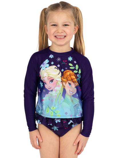 Character Blue Disney Frozen Elsa And Anna Long Sleeve Swimsuit image 7