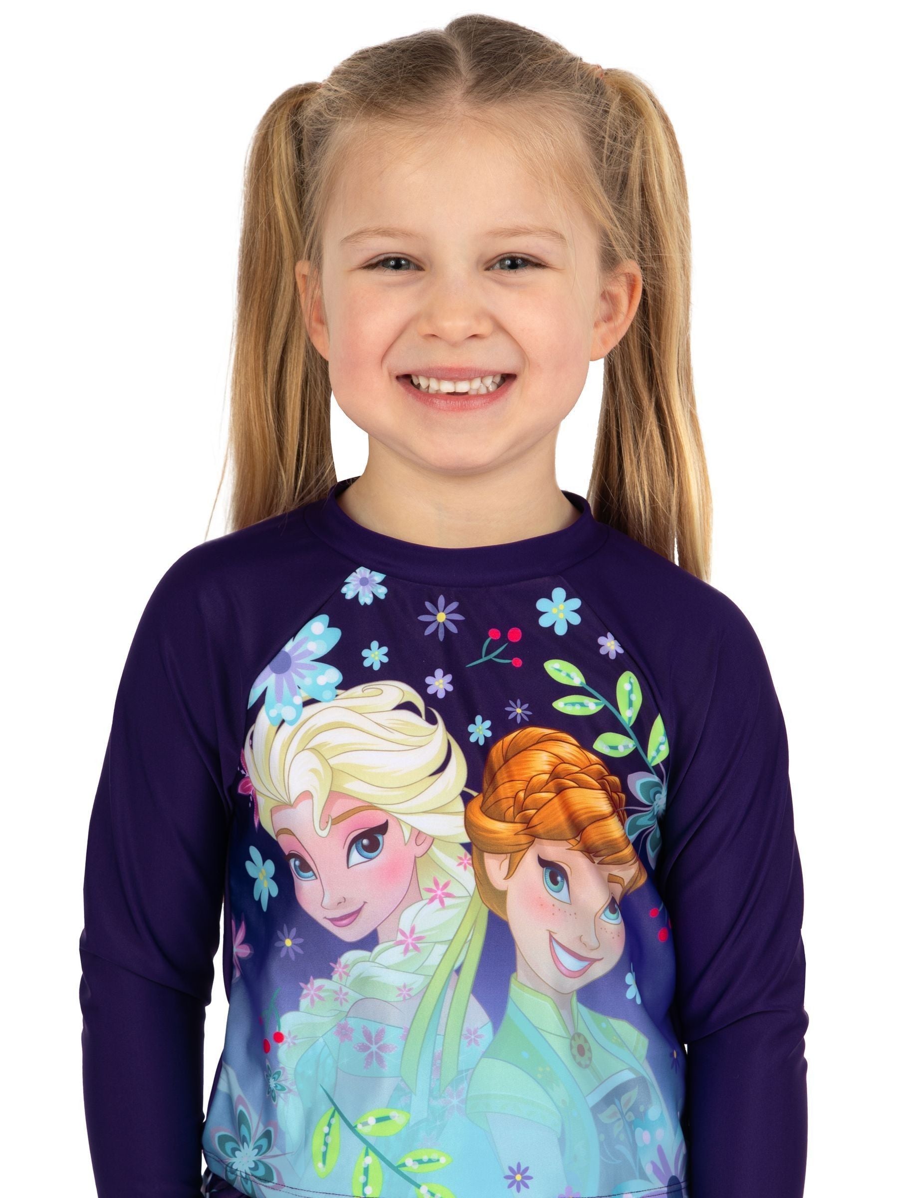 Character Blue Disney Frozen Elsa And Anna Long Sleeve Swimsuit image 8