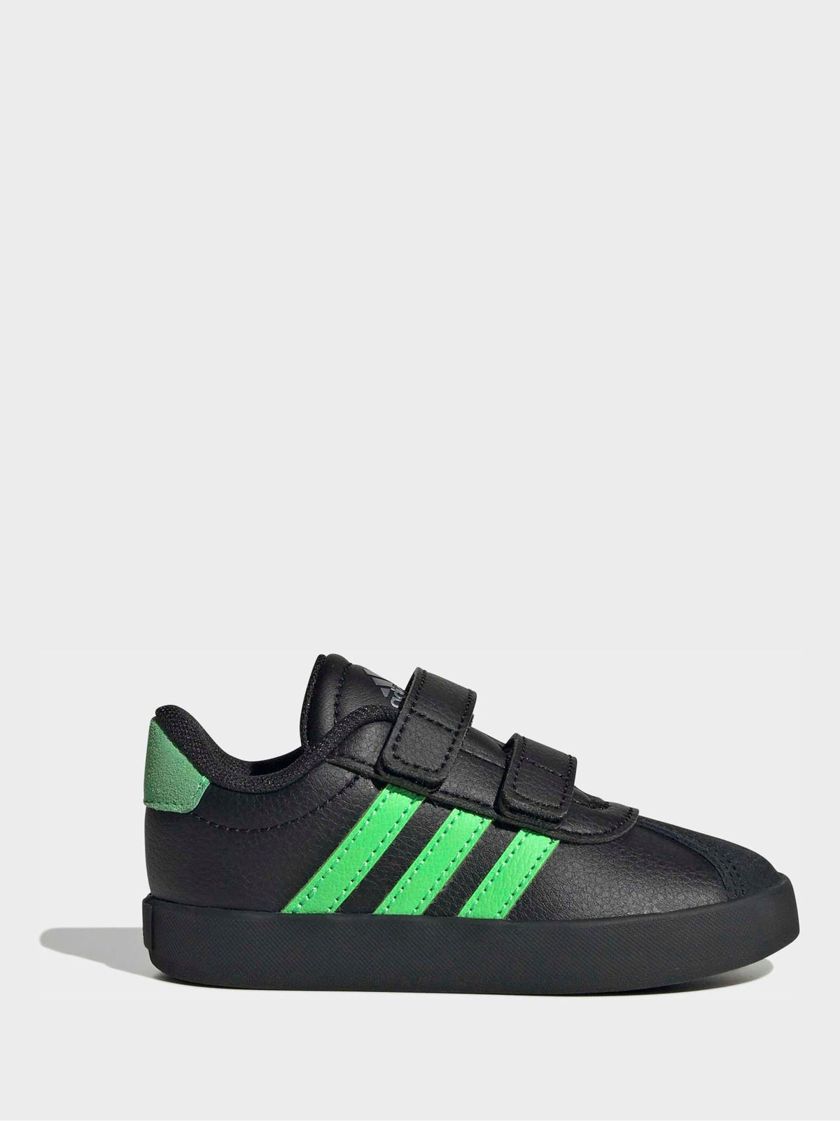 adidas Black/Green VL Court 3.0 Hook and Loop Infant Trainers - image 1