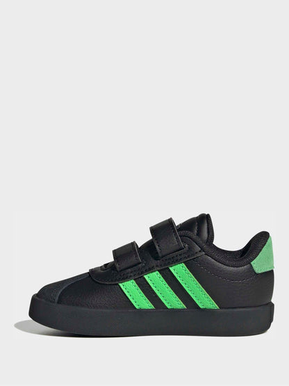 adidas Black/Green VL Court 3.0 Hook and Loop Infant Trainers - image 2