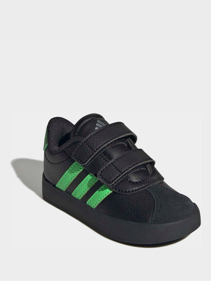 adidas Black/Green VL Court 3.0 Hook and Loop Infant Trainers - image 3