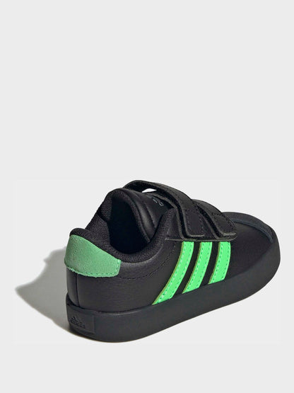 adidas Black/Green VL Court 3.0 Hook and Loop Infant Trainers - image 4