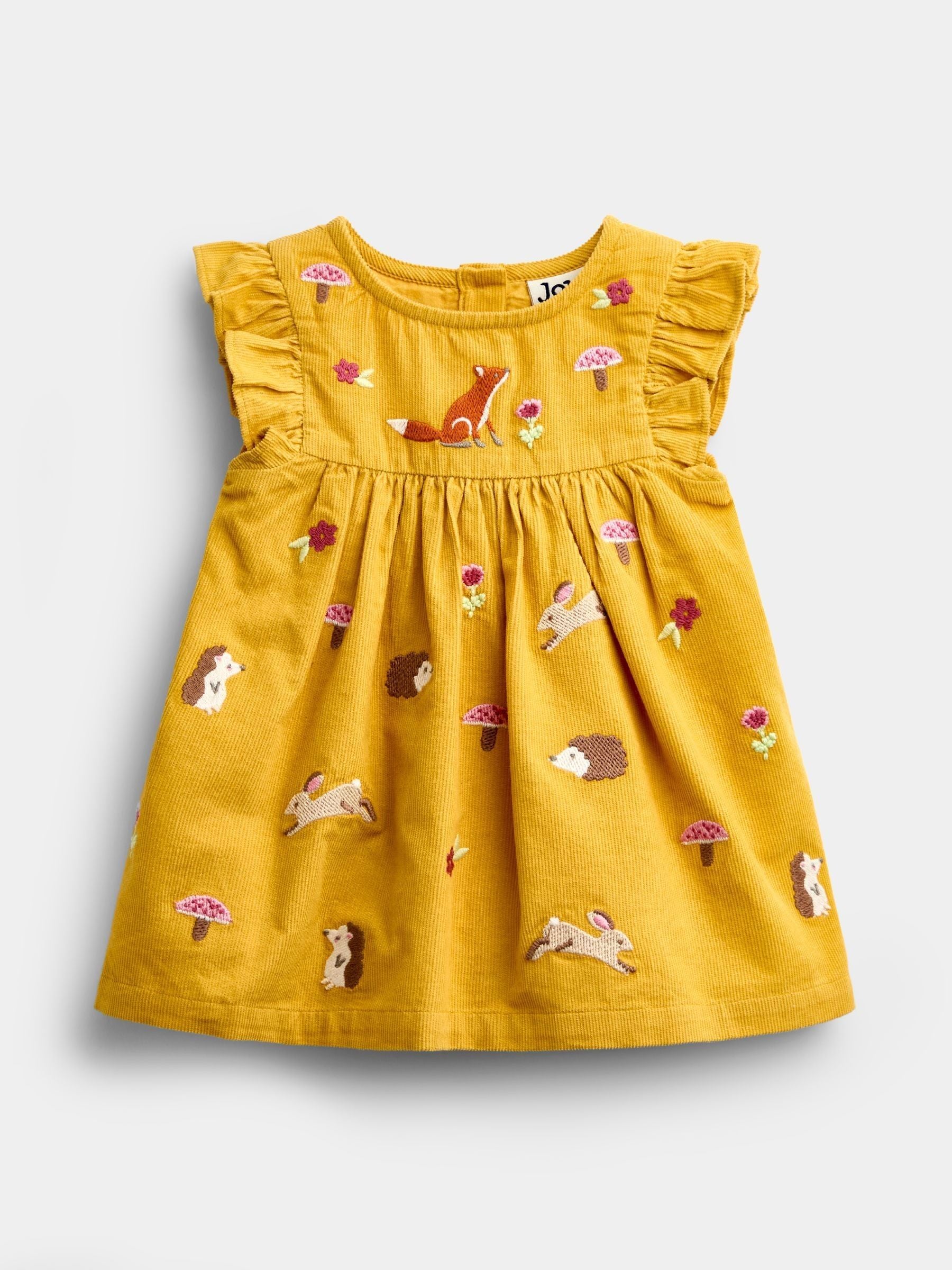 Dsiney Kidz - Jojo Maman Bébé Ochre Yellow Woodland Embroidered Dress Set image 5