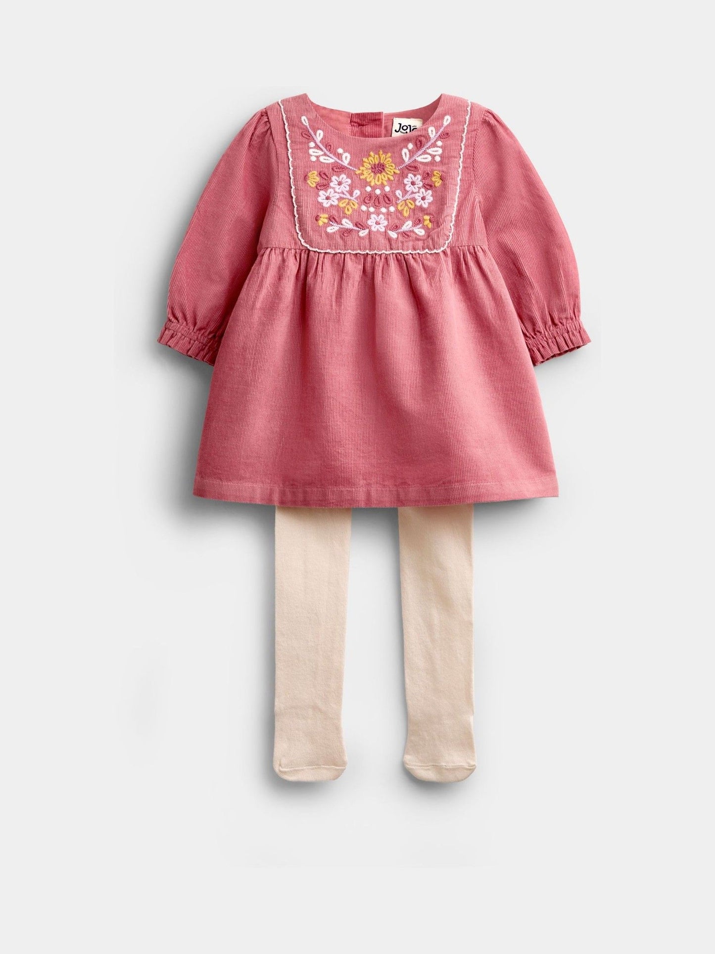 Dsiney Kidz - Jojo Maman Bébé Dusky Pink Embroidered Dress Set image 3