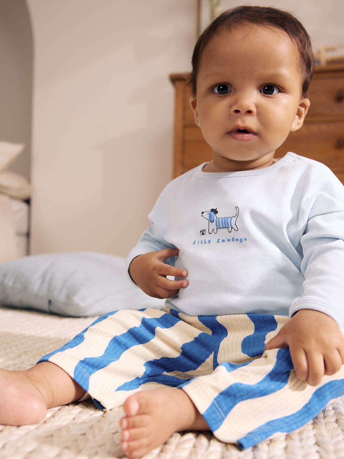 Blue Dog Baby Top and Wide Leg Leggings Set (0mths-2yrs) - image 1