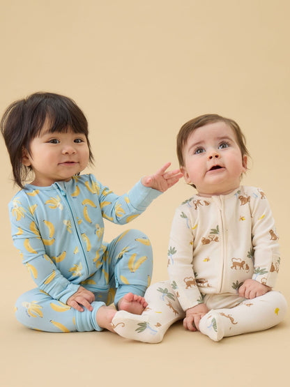 MORI Blue Banana Bunch Clever Zip Supersoft Sleepsuit image 3
