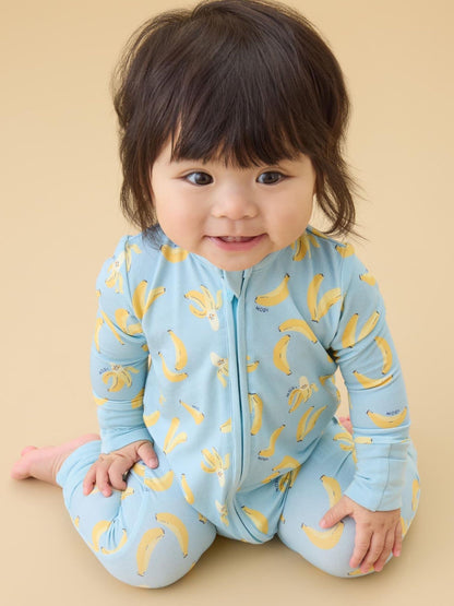 MORI Blue Banana Bunch Clever Zip Supersoft Sleepsuit image 4