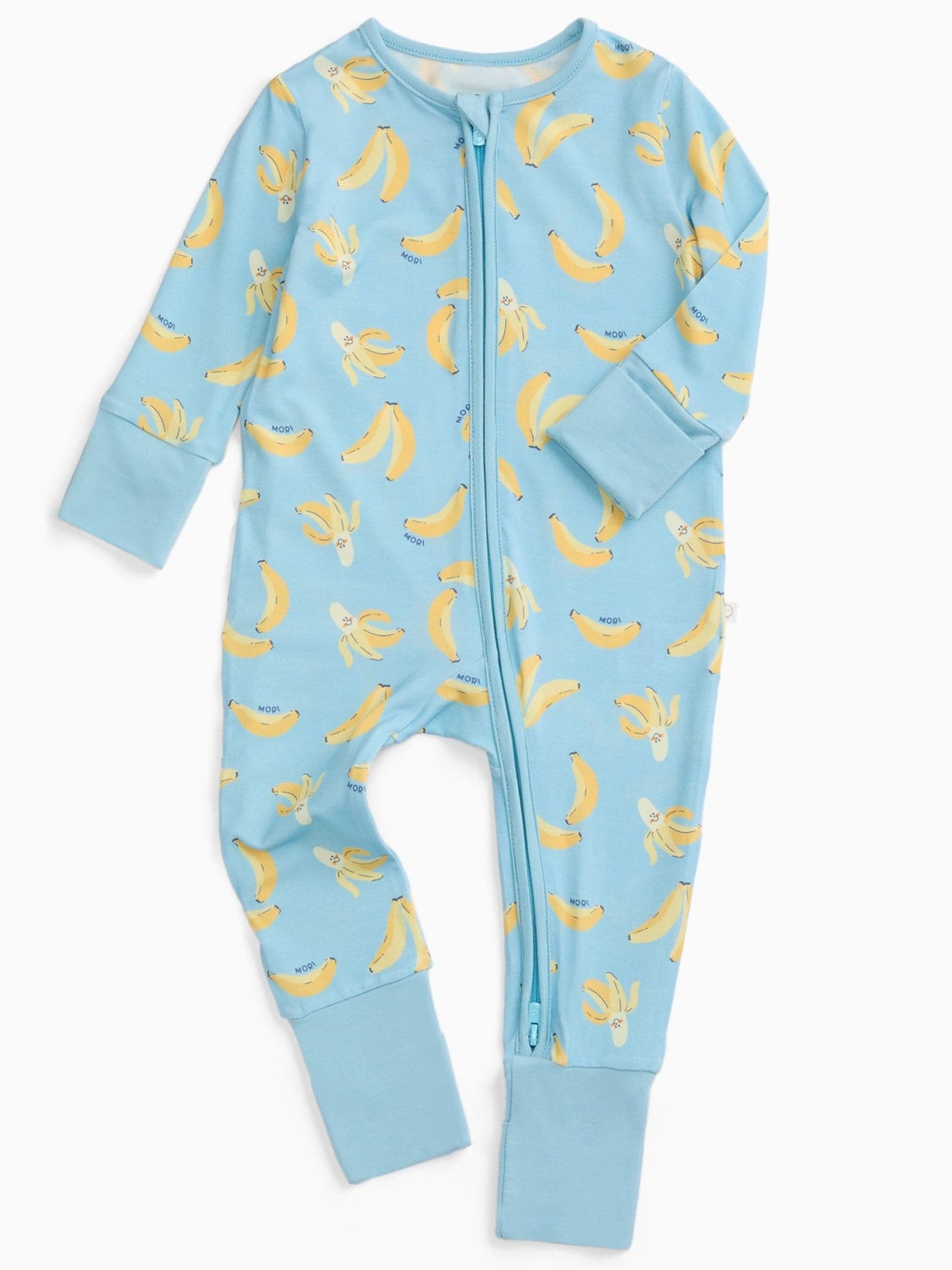 MORI Blue Banana Bunch Clever Zip Supersoft Sleepsuit image 5