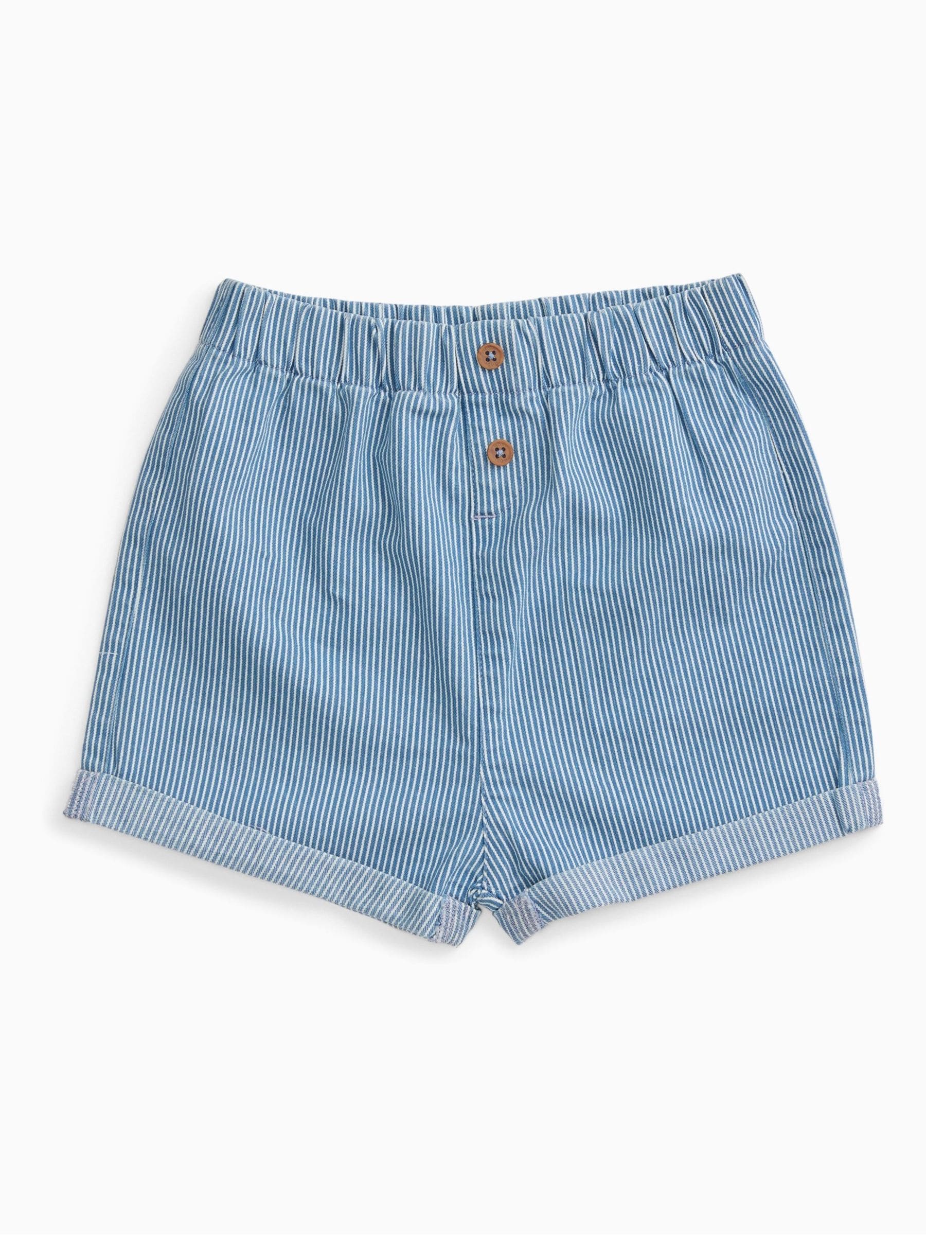 Dsiney Kidz - MORI Blue Striped Supersoft Denim Shorts image 1