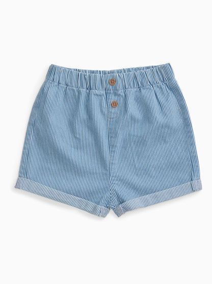 Dsiney Kidz - MORI Blue Striped Supersoft Denim Shorts image 1