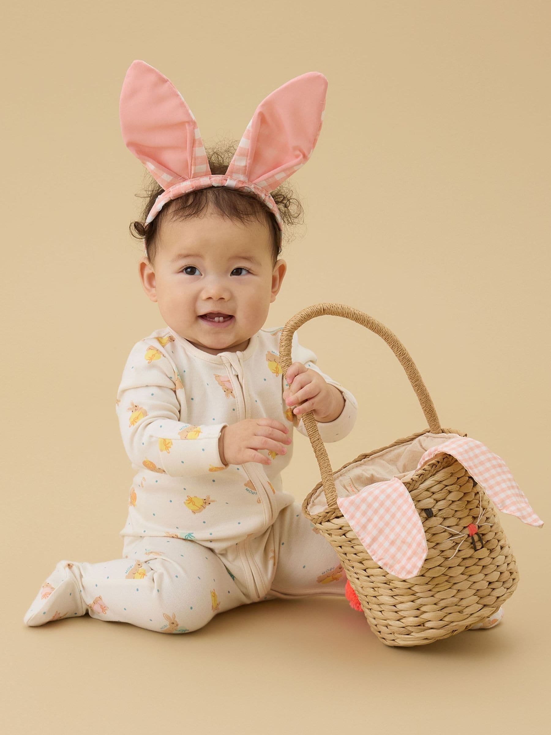 MORI Cream Easter Bunny Clever Zip Supersoft Sleepsuit image 2