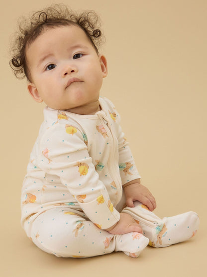 MORI Cream Easter Bunny Clever Zip Supersoft Sleepsuit image 3