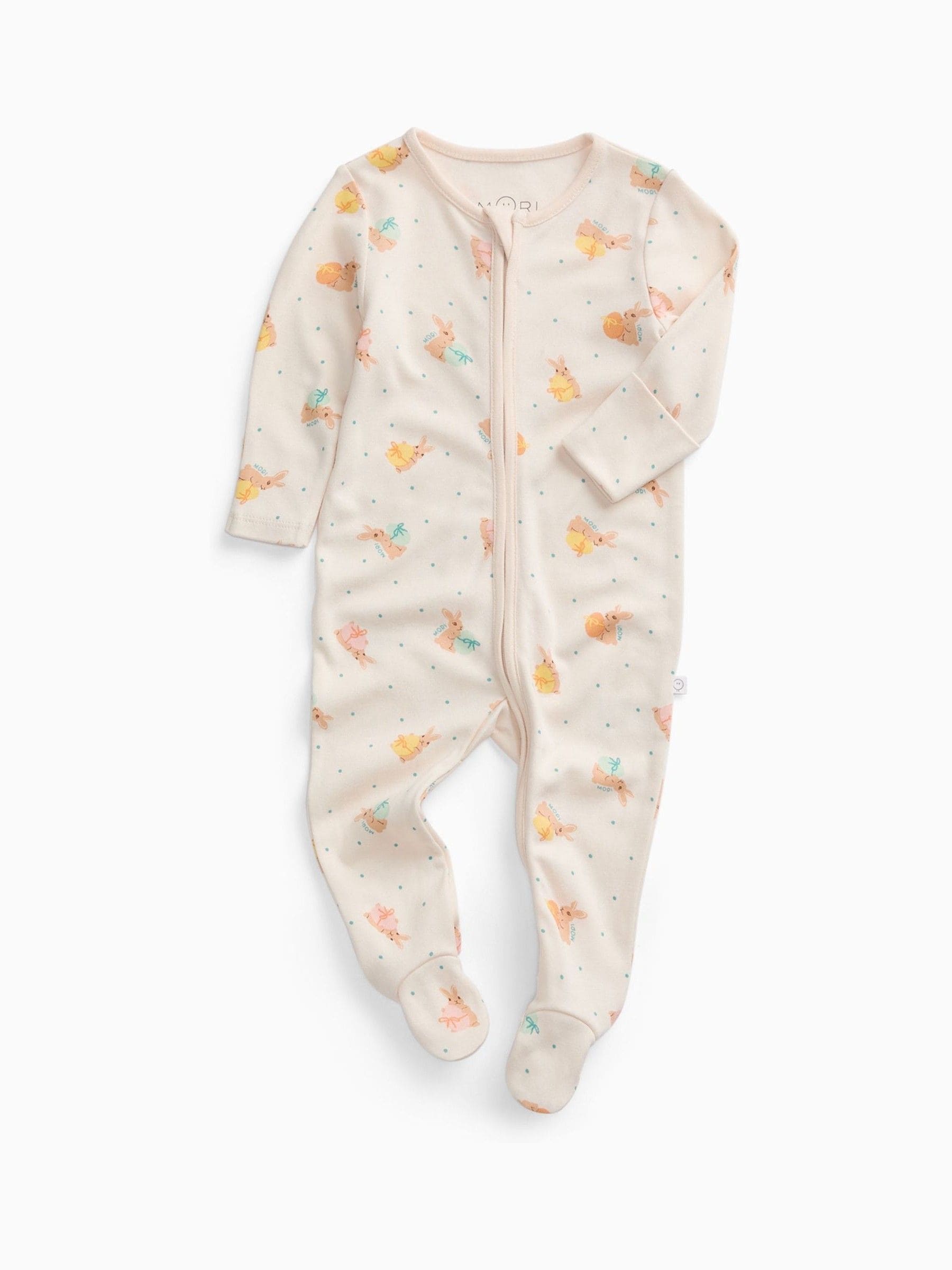 MORI Cream Easter Bunny Clever Zip Supersoft Sleepsuit image 4