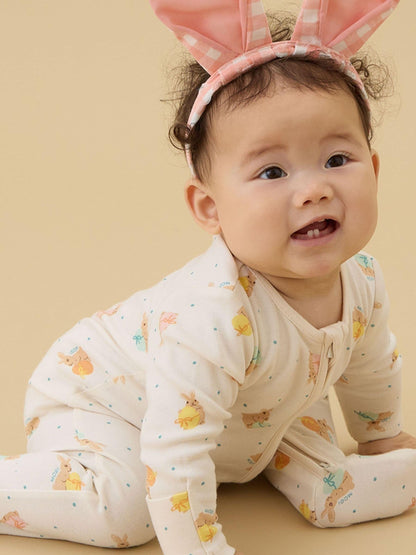 MORI Cream Easter Bunny Clever Zip Supersoft Sleepsuit image 1