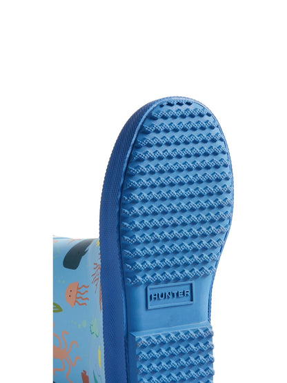Hunter Blue Kids First Classic Ocean Print Wellington image 4