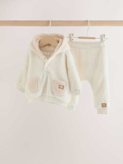 Dsiney Kidz - Cream Fleece Hooded Top and Joggers Baby Set (0mths-2yrs) image 1
