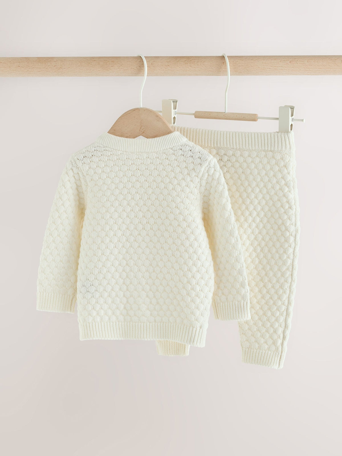 White Knitted Cardigan and Leggings Baby Set (0mths-2yrs) - image 2