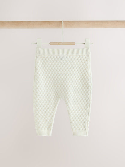 White Knitted Cardigan and Leggings Baby Set (0mths-2yrs) - image 4