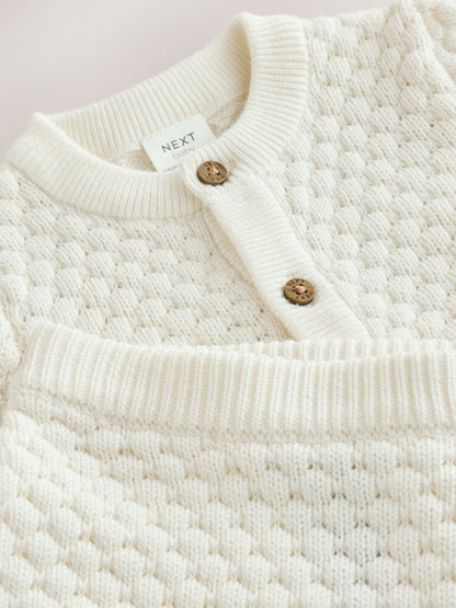 White Knitted Cardigan and Leggings Baby Set (0mths-2yrs) - image 7
