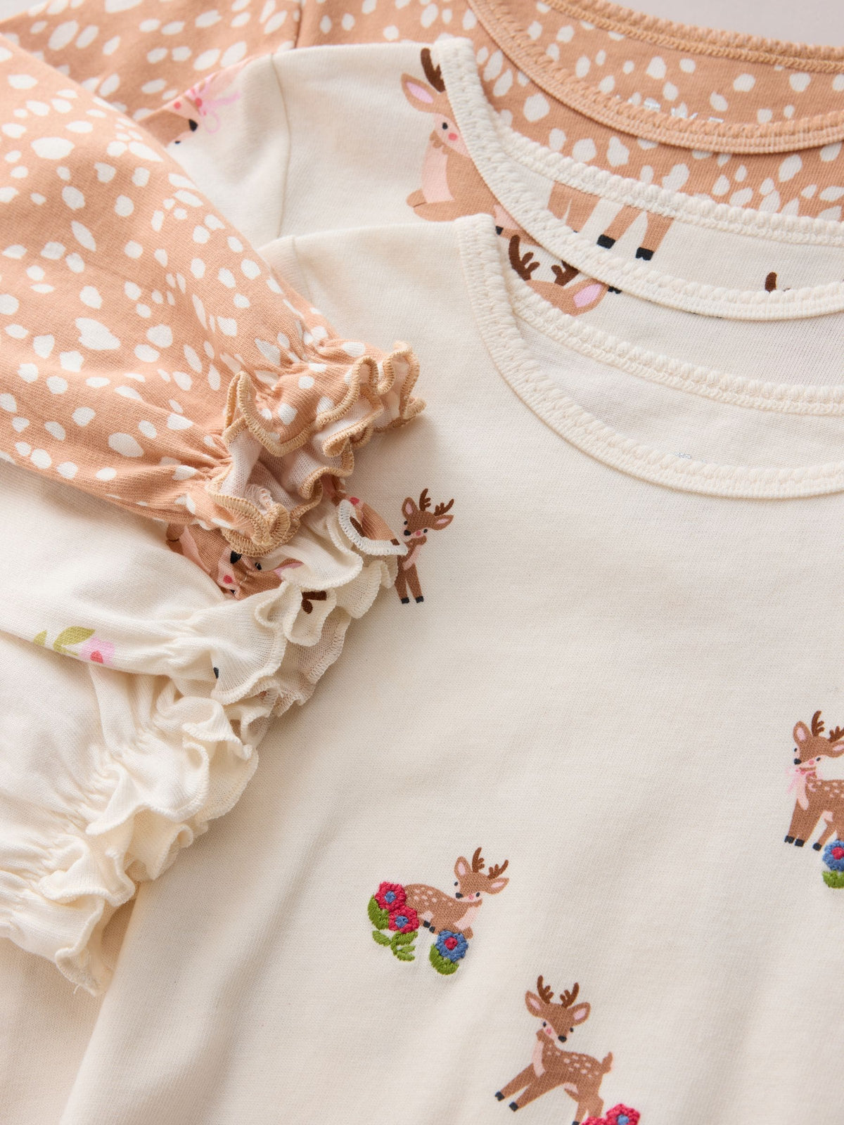 Ecru/Brown Deer Jogger Pyjamas Set 3 Pack (9mths-12yrs) - image 6