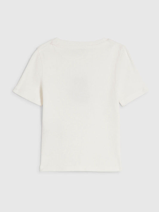 Dsiney Kidz - River Island White Ribbed Cherry Graphic Baby T-Shirt image 2