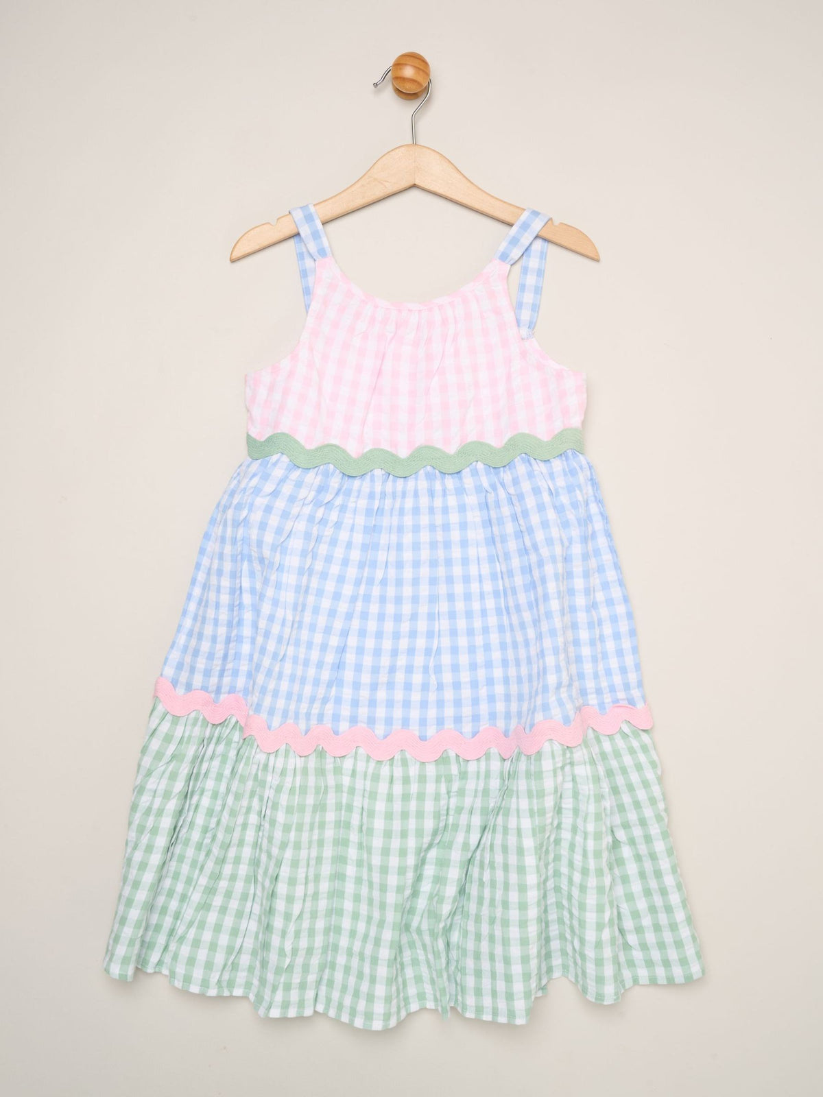 Dsiney Kidz - Miss Pink Gingham Dress With Scalloped Detail image 1