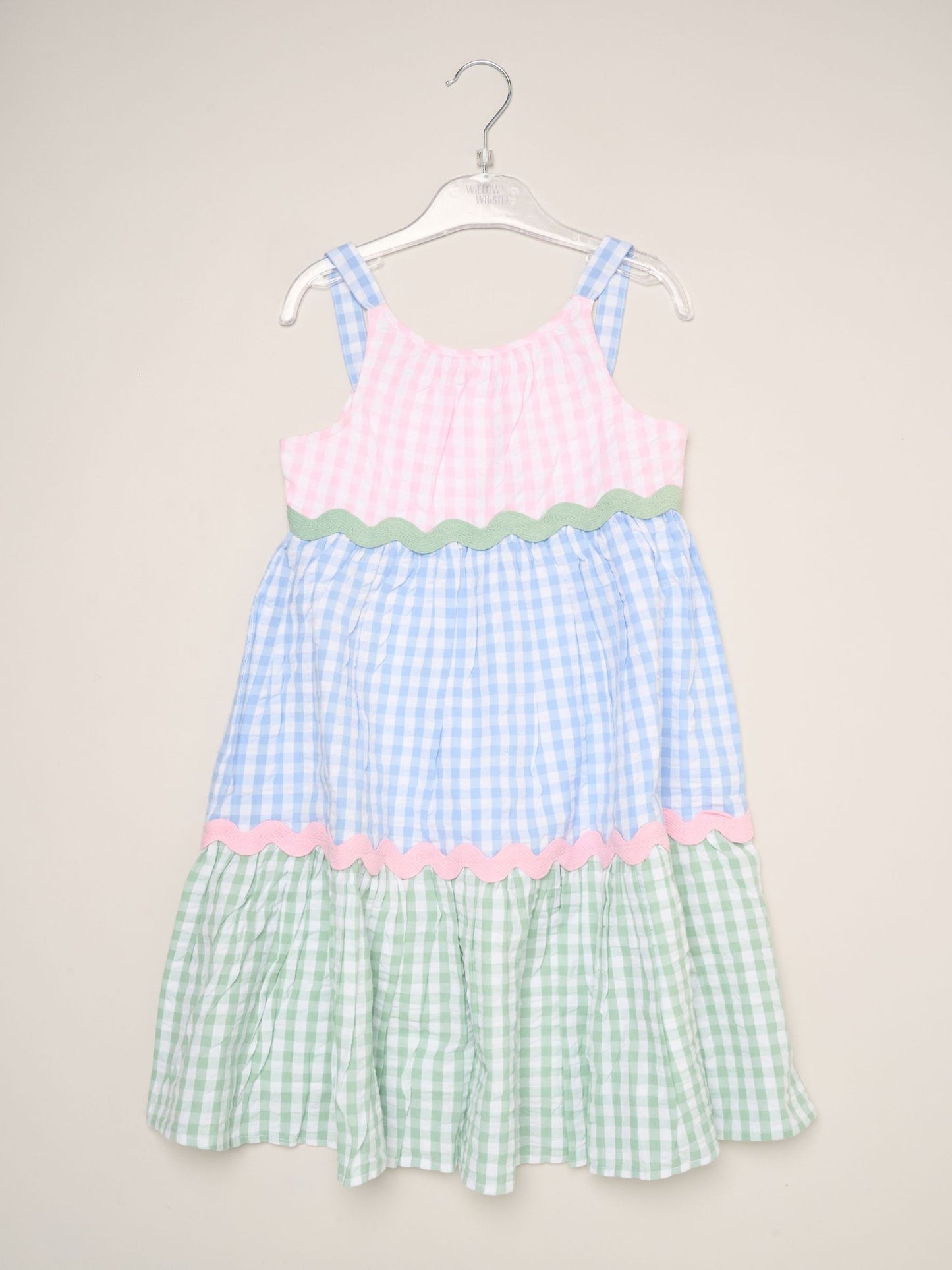 Dsiney Kidz - Miss Pink Gingham Dress With Scalloped Detail image 2