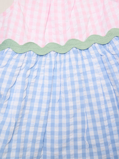 Dsiney Kidz - Miss Pink Gingham Dress With Scalloped Detail image 3