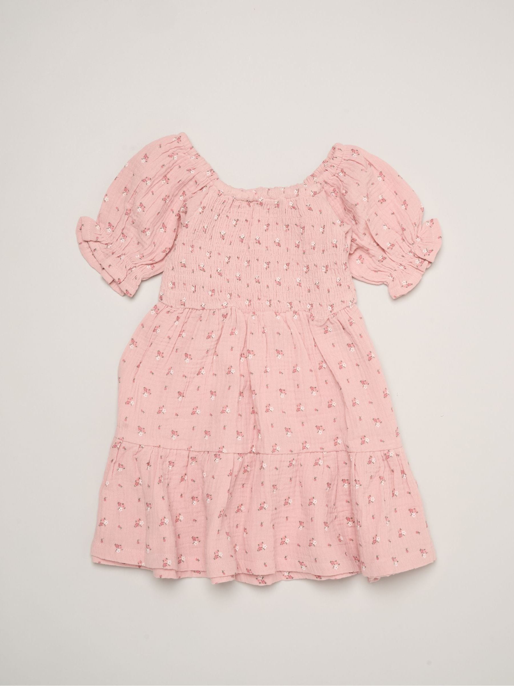 Miss Light Pink Floral Print And Chambray Dresses 2 Pack image 5