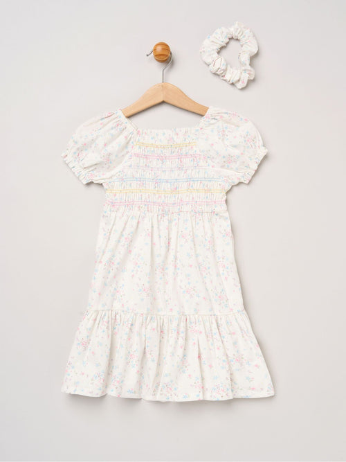 Dsiney Kidz - Miss White Floral Embroidered Smocked Dress Set image 1