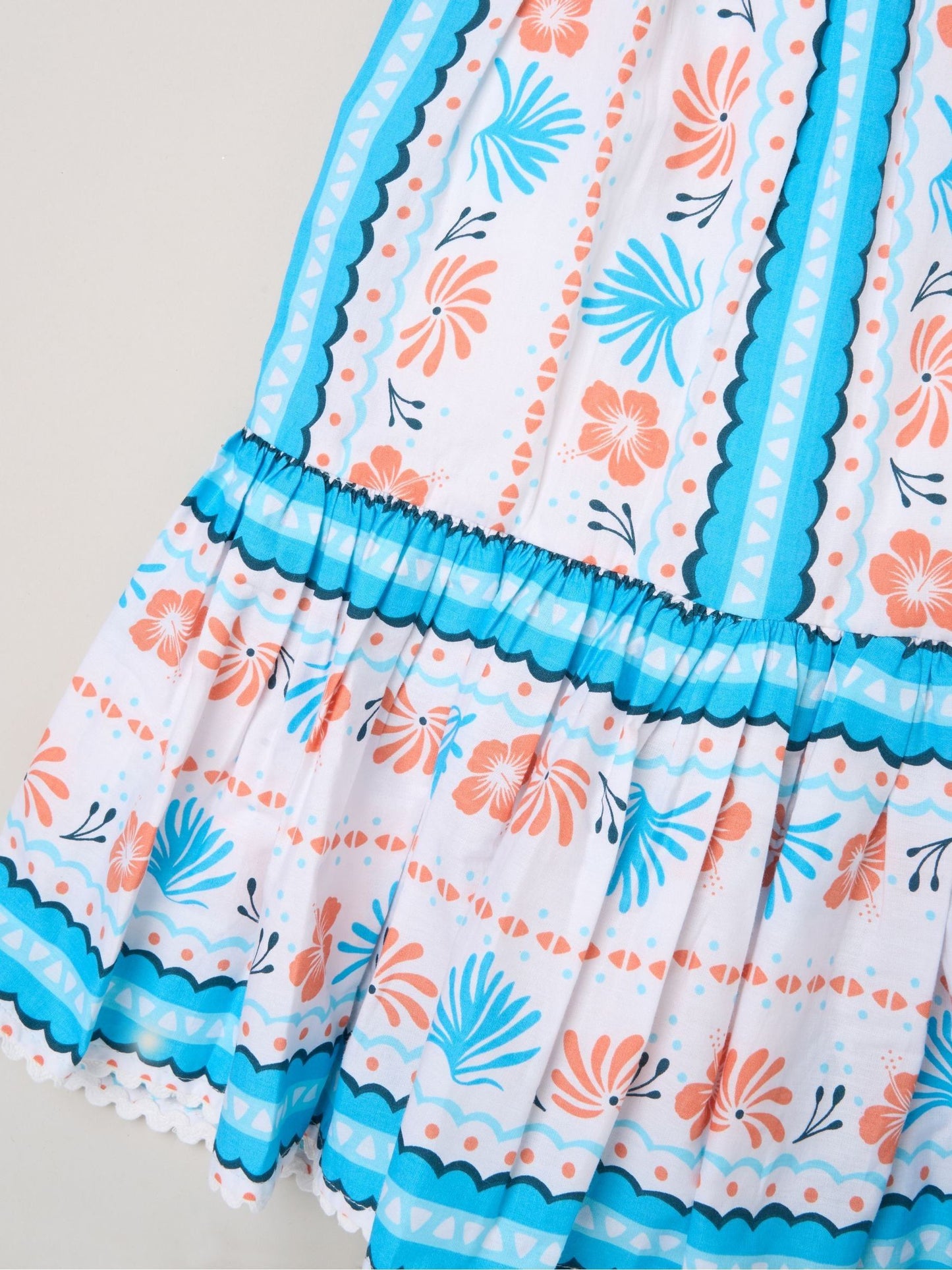Dsiney Kidz - Miss Blue Scalloped Edge Dress And Matching Hair Clips Set image 4